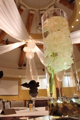 Orchid in water centrepieces